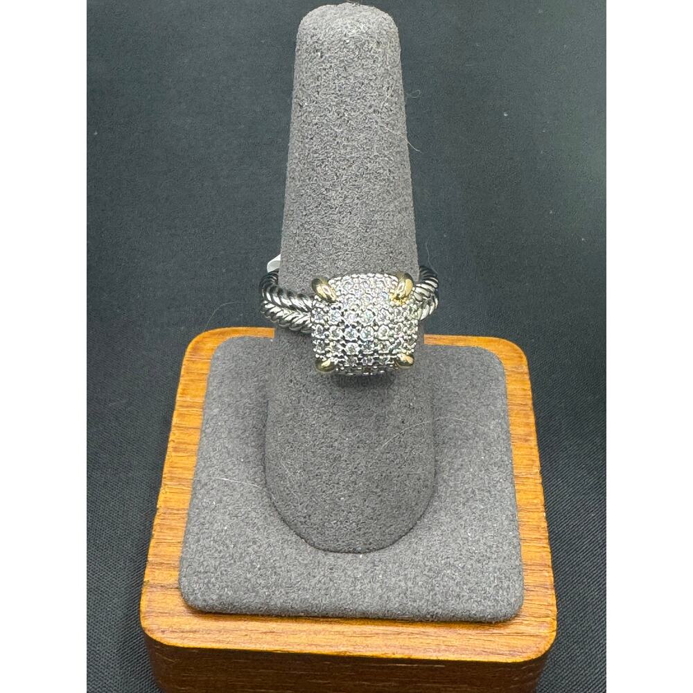 Two Tone Crystal Pave Ring Size 8